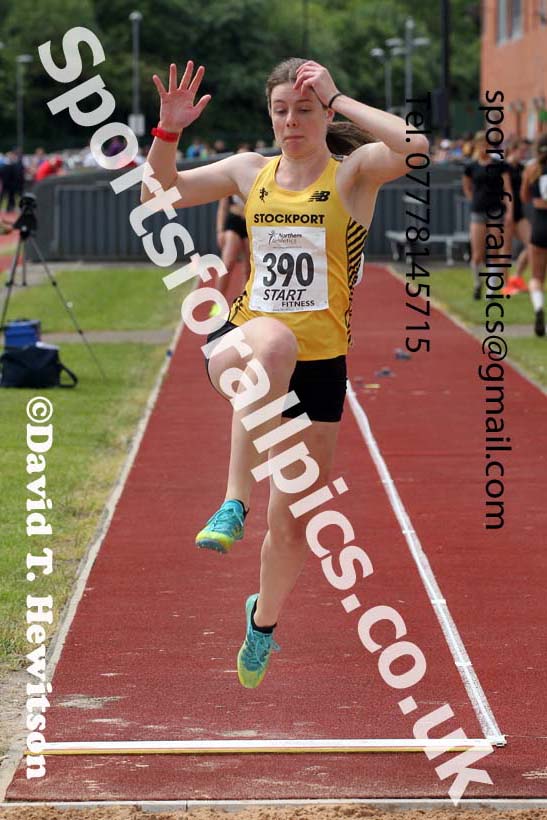 Womens under-20s long jump, 2021 Northern Senior and Under-20s Champs., Leigh. Photo: David T. Hewitson/Sports for All Pics